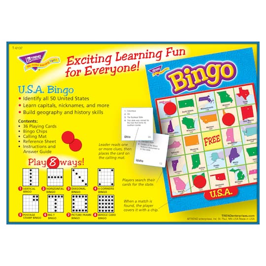 U.S.A. Bingo Game